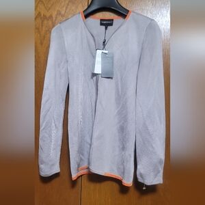 Emporio ARMANI Gray and Orange Long Sleeve Cardigan Size 40